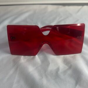 Red Oversized Sunglasses